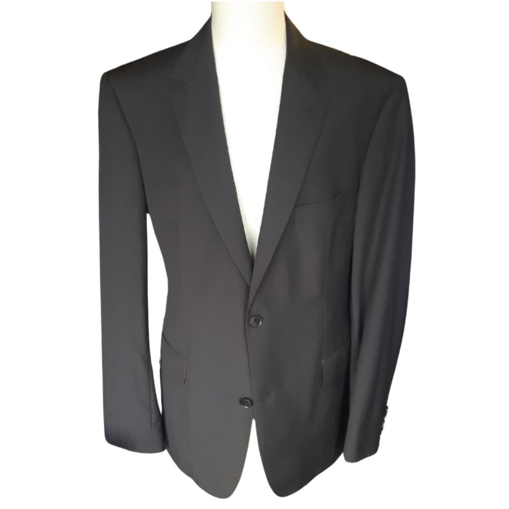 Hugo Boss 2 Piece Black Suit Lanificio Cerruti Nobility SZ 40R